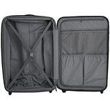 Delsey Luggage Passenger Lite Large Checked Luggage Spinner Suitcase, Black