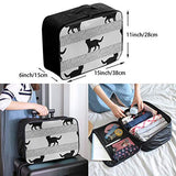 Travel Bags Cats Black Portable Foldable Trolley Handle Luggage Bag