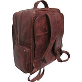AmeriLeather CEO Leather Backpack (Brown Ostrich Print)