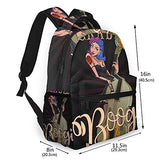 Casual Backpack,Character Rockabilly Boogie Vintage Of P,Business Daypack Schoolbag For Men Women Teen