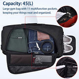 Gym Bag Sports Duffle Bag with Shoes Compartment Waterproof Large Travel Duffel Bags Weekender Overnight Bag for Men Women 45L Black