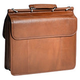 Double Compartment Laptop Case, Leather, Small, Brown - Hazel Crest | McKlein - 15604