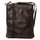 Piel Leather Vintage Laptop Vertical Slim Messenger, Vintage Brown, One Size