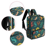 LORVIES Colorful Reptile Lizard School Bag for Student Bookbag Women Travel Backpack Casual Daypack Travel Hiking Camping