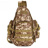 Tactical Military Daypack Sling Chest Pack Bag Molle Laptop Backpack Large Shoulder Bag (Desert