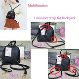 Donalworld Girl Floral School Bag Travel Cute Pu Leather Mini Backpack S Black3