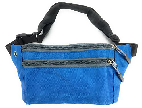 Maxx Gear Unisex Adult 3-Pocket Slim Waist Pack (Ocean Blue)