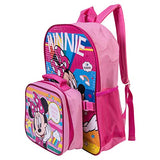 Minnie Mouse Backpack Combo Set - Disney Minnie Mouse Girls' 4 Piece Backpack Set - Backpack & Lunch Kit (Pink)