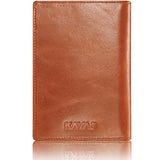 Kavaj Leather Passport Holder Case "Rome" Cognac - Rfid Blocking Cover Wallet Genuine Leather Women