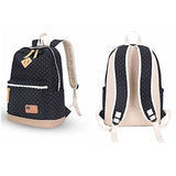 S Kaiko Canvas Backpack School Bakcpack For Women And Men Polka Dots Sweet Lace School Bag