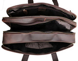 Polare Men'S 17" Full Grain Leather Messenger Bag For Laptop Briefcase Tote