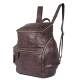 Clean Vintage Men'S Leather Backpack Daypack Hiking Travel Leather Bag