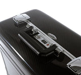 Zero Halliburton Carbon Fiber Carry-On 4-Wheel Spinner Travel Case (One Size, Black)