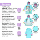 Kids Umbrella and Raincoat Set for Boys and Girls Ages 3-7 (Unicorn Design)