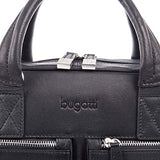 Bugatti Sartoria Zipper Large Leather Briefcase, Top Grain Leather, Black