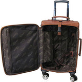Amerileather Traveler Croco Print Leather 2Pc Spinner Luggage Set (Dark Brown)