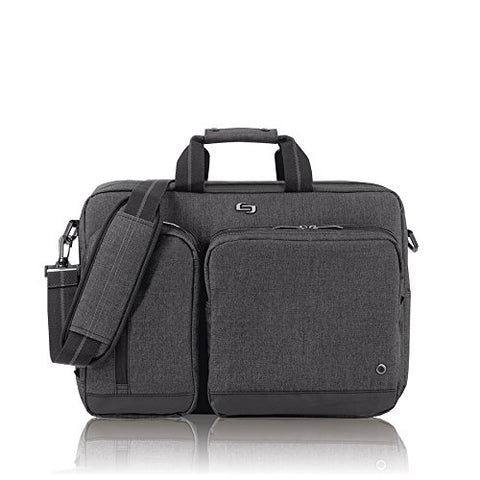 Solo Duane 15.6 Inch Laptop Hybrid Briefcase, Converts To Backpack, Grey