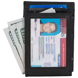 Ben Sherman Men'S Leather Magnetic Closure Multi-Card Money Clip (Rfid), Black