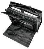 Mancini SIGNATURE Luxurious Italian Leather 17.3" Laptop Briefcase in Black
