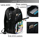 Anime Sai-lor Mo-on Laptop Backpack Bookbag with USB Charging Port for Women & Men School College Fits 15.6 Inch Laptop