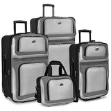 U.S. Traveler New Yorker 4-Piece Luggage Set in Silver Gray