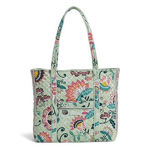 Vera Bradley Iconic Vera Tote, Signature Cotton, Mint Flowers
