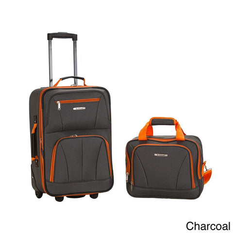 Rockland New Generation 2-Piece Lightweight Carry-On Softsided Luggage Set Charcoal