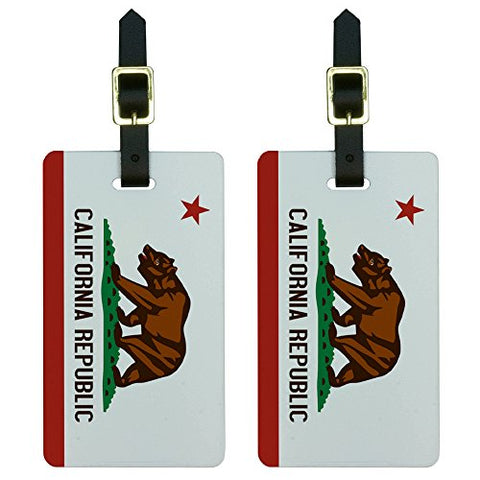 Graphics & More California Republic Flag Luggage Tags Suitcase Carry-On Id, White