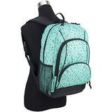 Eastsport Multi Pocket School Backpack, Turquoise/Black Dots Print