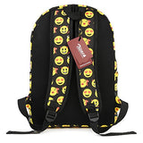 Zicac School Canvas Emoji Backpack Smiling Face Satchel Printed Emoji
