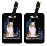 Caroline's Treasures SS8467BT Starry Night Bearded Collie Luggage Tags Pair of 2, Large, multicolor