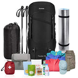 Gonex 45L Packable Travel Backpack, Lightweight Daypack for Hiking, Camping & Travelling Black
