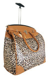 Trendy Flyer Computer/Laptop Rolling Bag 2 Wheel Case Leopard Beige