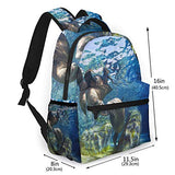 Multifunctional Casual Backpack,Blue Seal Playful California Sea Lions Zalophus Californianus Come Together For Kiss,Adult Teens College Double Shoulder Pack Travel Sports Bag Computer Notebooks