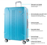 AMKA Sierra 3-Piece Expandable Hardside Spinner Luggage Set Turquoise
