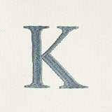 DALIX 20" K-Initial Tote Bag Monogrammed Cotton Canvas in Gray