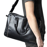 Saierlong New Mens Black Genuine Leather Briefcase Shoulder Laptop Business Bag