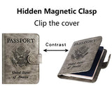 Passport Holder Cover Wallet RFID Blocking Leather Card Case Travel Accessories for Women Men (Grey)