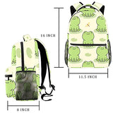 LORVIES Cute Frog Lightweight School Classic Backpack Travel Rucksack for Girls Women Kids Teens