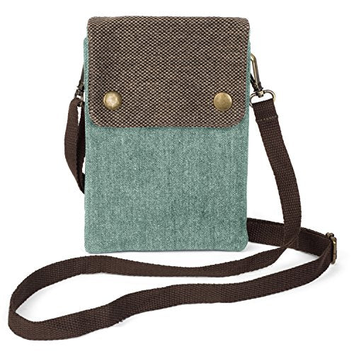 Canvas Passport Holder | Multi-Pocket with Neck Strap & Wrist Band | Travel Pouch | Cell Phone &