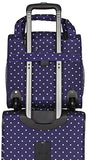 Kenneth Cole Reaction Dot Matrix 14" 600D Polka Dot Polyester 2-Wheel Underseater Carry-On, Navy