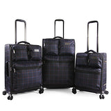 Original Penguin Norton 3pc Expandable Suitcase Set with Spinner Wheels, Navy Plaid