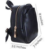 Humble Chic Mini Vegan Leather Backpack - Convertible Shoulder Purse Handbag Tiny Crossbody Bag,