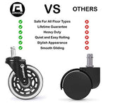 Office Chair Caster Wheels,Airkoul 5Pcs 3 Inches PU Replacements Wheels Universal Fit Safe for