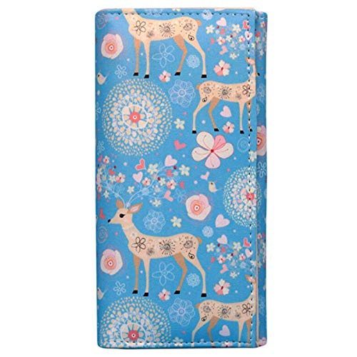 Creative Printing Women Leather Clutch Bag Wallet Long Card Holder Purse QP (Model - Deer)