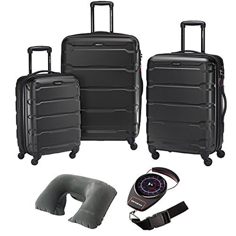 Samsonite Omni Hardside Luggage Nested Spinner Set Of 3 Black With Travel Kit