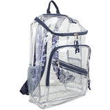 Eastsport Clear Top Loader Backpack, Navy with Purple Brushstroke