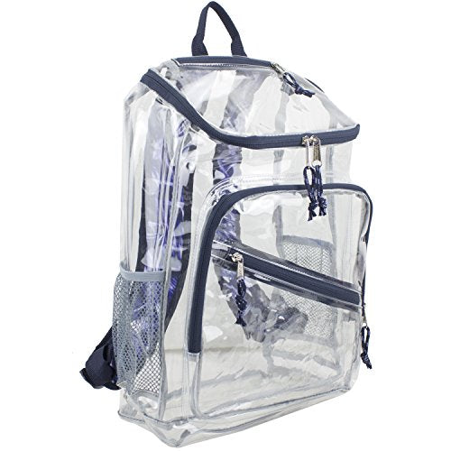 Eastsport Clear Top Loader Backpack, Navy with Purple Brushstroke