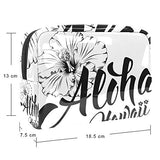 LEVEIS Aloha Greeting And Hibiscus PVC Cosmeticl Bag Makeup Handy Pouch Zipper Large Travel Toiletries Organizer, Waterproof