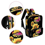 LORVIES Butterflies Over Flowers School Bag for Student Bookbag Women Travel Backpack Casual Daypack Travel Hiking Camping